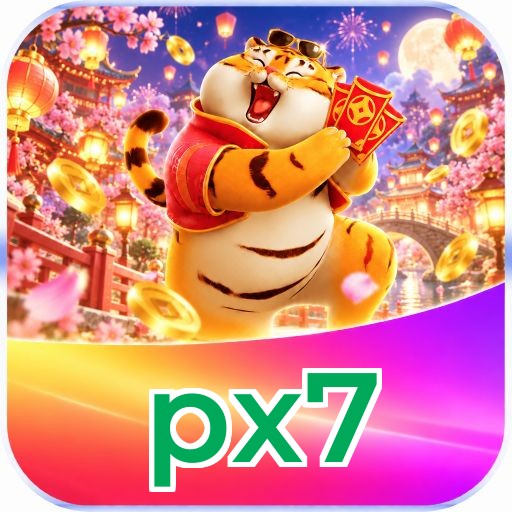 Interface da plataforma px7 mostrando slots populares e bônus de boas-vindas